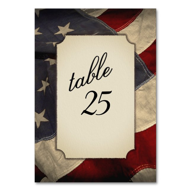 Distressed American Flag Table Number (Front)