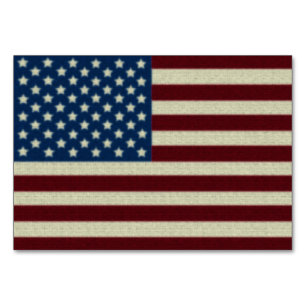 Distressed American Flag Table Number