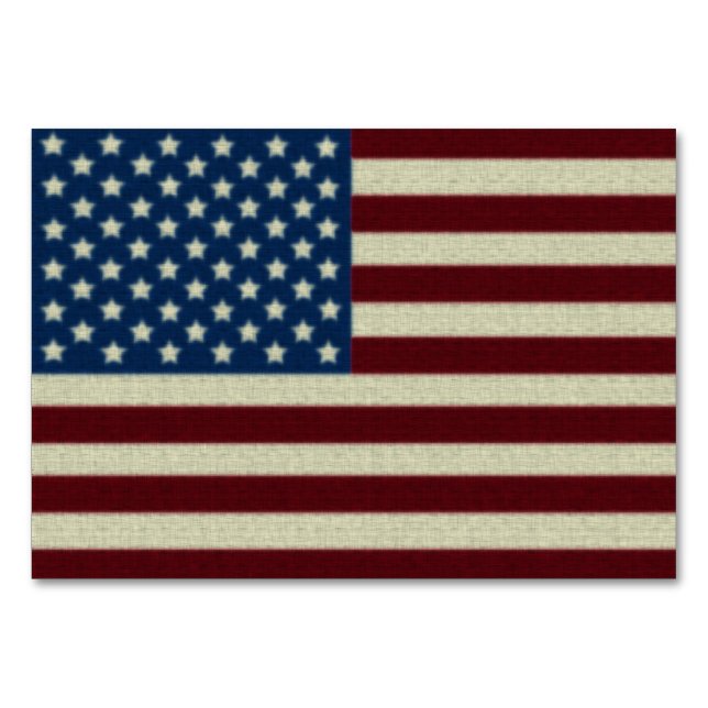 Distressed American Flag Table Number (Back)