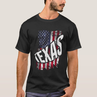 Distressed American Flag Texas T-Shirt
