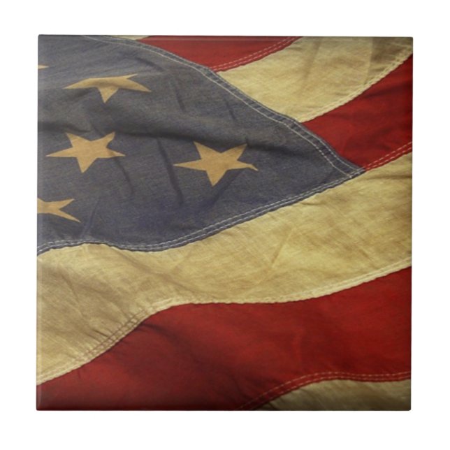 Distressed American Flag Tile (Front)