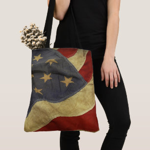 Distressed American Flag Tote Bag