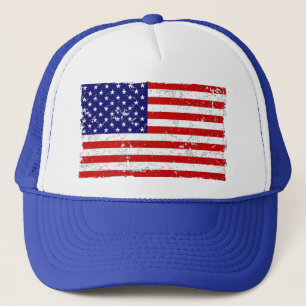 Distressed American Flag Trucker Hat