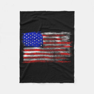 Distressed American Flag - United States Usa T Shi Fleece Blanket