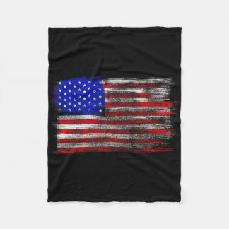 Distressed American Flag - United States Usa T Shi Fleece Blanket