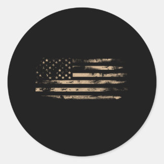 Distressed American Flag Usa Flags Patriotic Classic Round Sticker