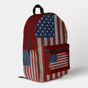 Distressed American Flag Veterans Day 4th Of July Printed Backpack