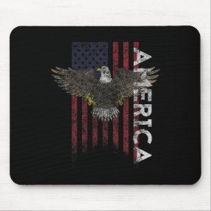 Distressed American Flag Vintage Usa Flags Men Wom Mouse Mat