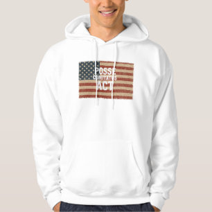 Distressed American Flag with Posse Comitatus Act Hoodie