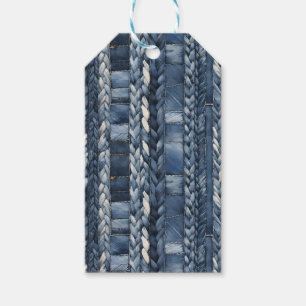 Distressed And Braided Blue Jean Denim Gift Tags