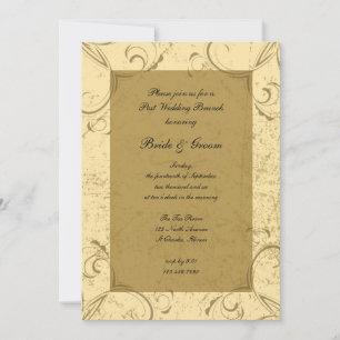 Distressed and Elegant Post Wedding Brunch Invitation