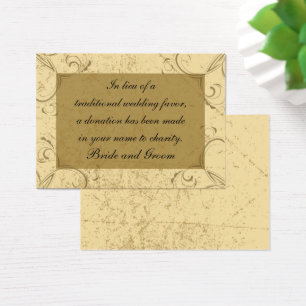 Distressed and Elegant Wedding Charity Favour Card