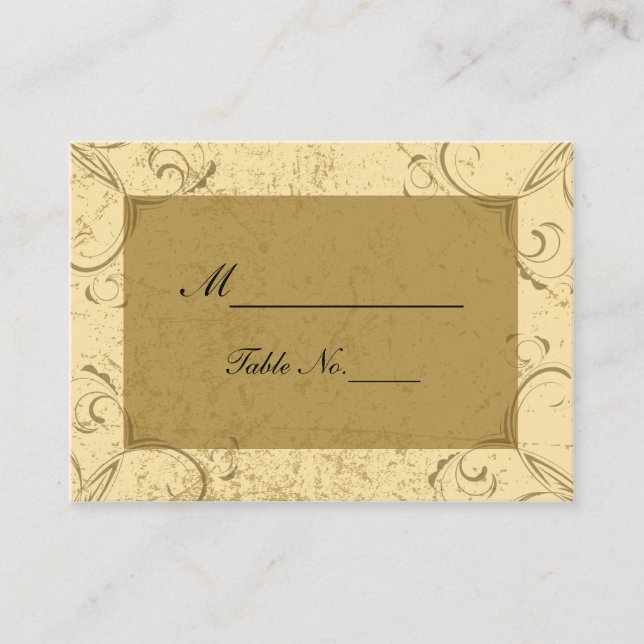 Distressed and Elegant Wedding Place Card (Front)