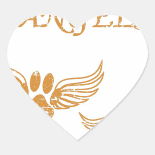 Distressed Angel Pet Paws Heart Sticker