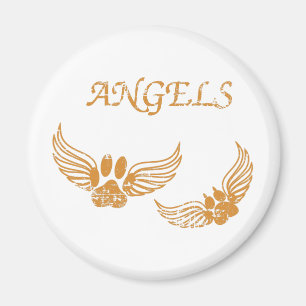 Distressed Angel Pet Paws Magnet