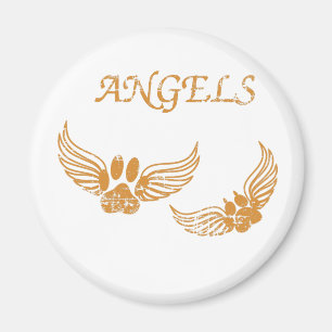 Distressed Angel Pet Paws Magnet