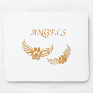 Distressed Angel Pet Paws Mouse Mat