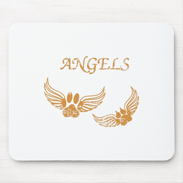 Distressed Angel Pet Paws Mouse Mat (Front)