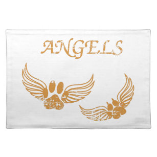 Distressed Angel Pet Paws Placemat