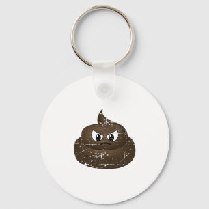 Distressed Angry Cartoon Poop Key Ring