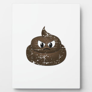 Distressed Angry Cartoon Poop Plaque