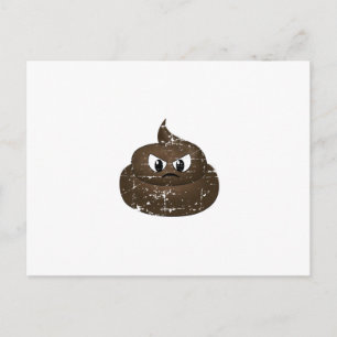 Distressed Angry Cartoon Poop Postcard