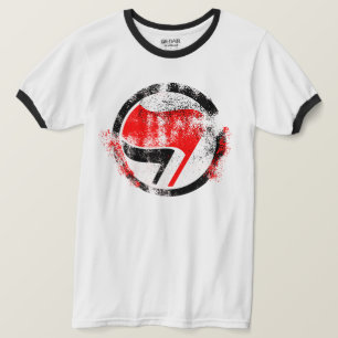 Distressed Anti-Fascist Action Flag T-Shirt