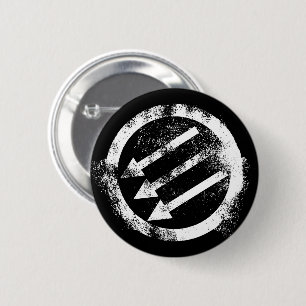 Distressed Anti-Fascist Iron Front 6 Cm Round Badge