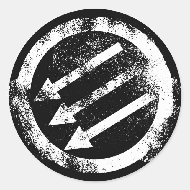 Distressed Anti-Fascist Iron Front Classic Round Sticker (Front)