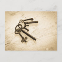 Distressed Antique Skeleton Keys on Key Ring