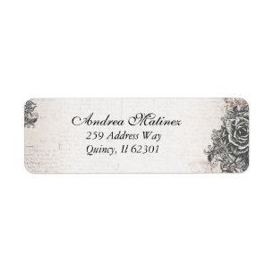 Distressed Antique Vintage Rose Address Labels