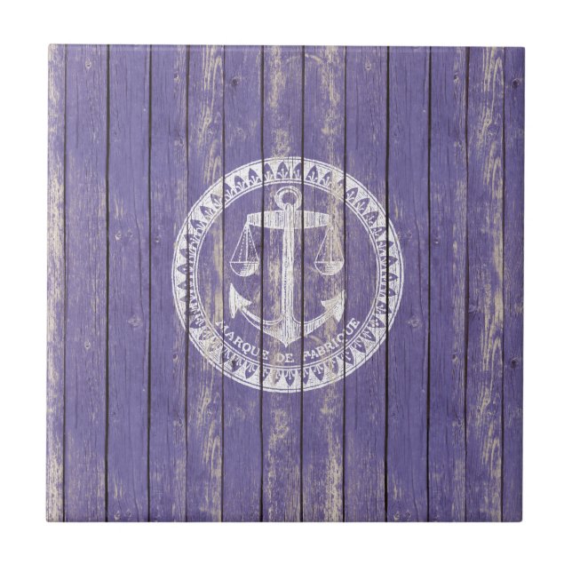 Distressed Antique Wood Print with Anchor Tile (Front)