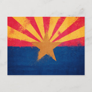 Distressed Arizona State Flag Postcard