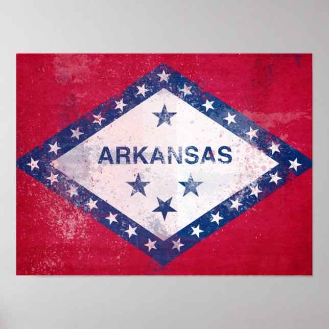 Distressed Arkansas Flag Poster (Front)