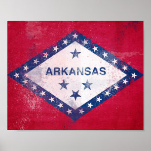 Distressed Arkansas Flag   Poster
