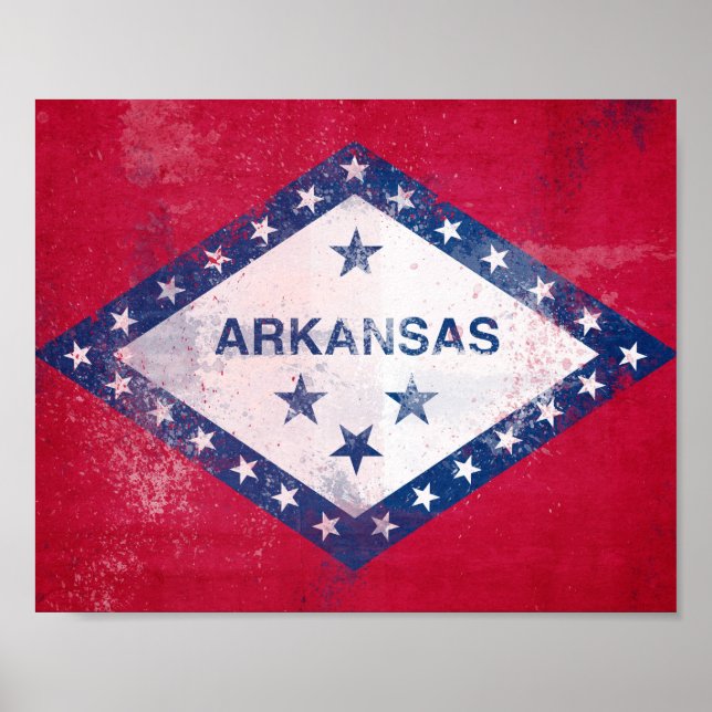 Distressed Arkansas Flag   Poster (Front)