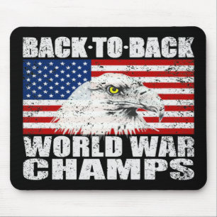 Distressed Back To Back World War Champs Mouse Mat