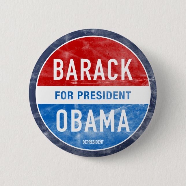 Distressed Barack Obama Button (Front)