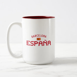 Distressed Barcelona Spain (España) Two-Tone Coffee Mug