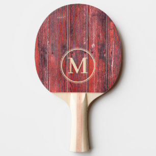 Distressed Barn Boards Monogram Ping Pong Paddle