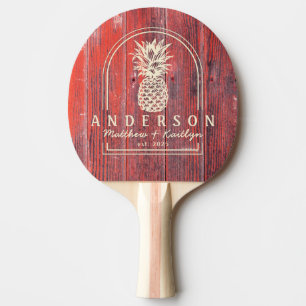 Distressed Barn Boards Pineapple Wedding Arch&Name Ping Pong Paddle