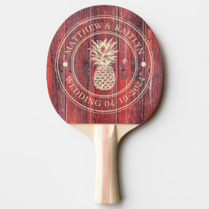 Distressed Barn Boards Pineapple Wedding Names Ping Pong Paddle