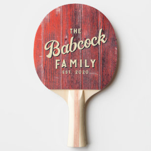 Distressed Barn Boards Retro Family Name & Year Ping Pong Paddle