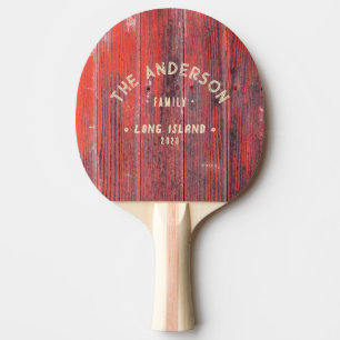 Distressed Barn Boards Vintage Seaside Family Name Ping Pong Paddle