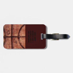 distressed basketball ball sports luggage tag