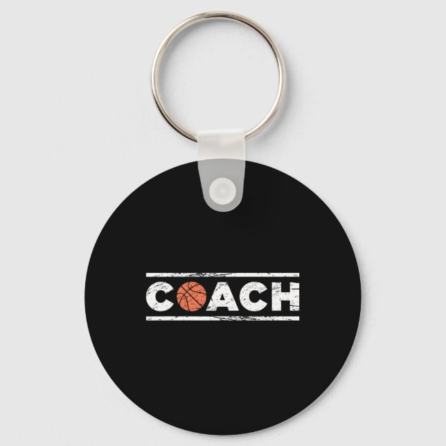 Distressed Basketball Coach  Key Ring (Front)