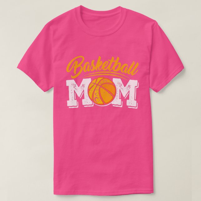 Distressed Basketball Mom Tee Women Mama Mommy Mot (Design Front)