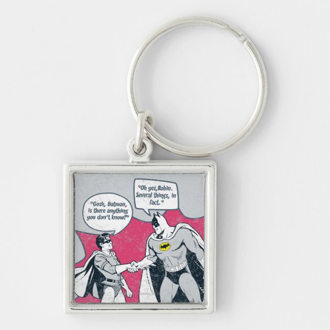 Distressed Batman And Robin Handshake Key Ring (Front)