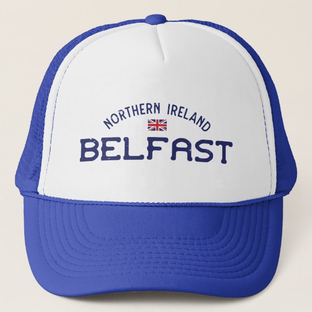 Distressed Belfast Northern Ireland Union Jack Trucker Hat (Front)