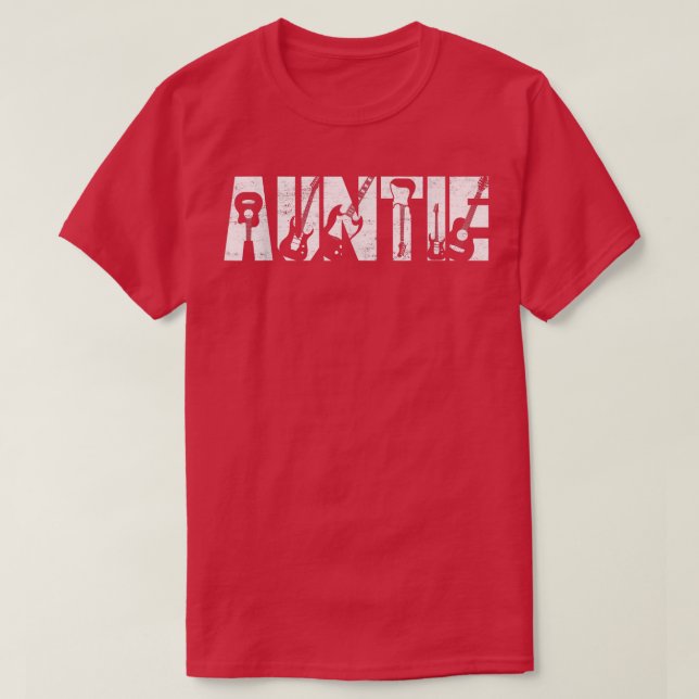 Distressed Best Auntie Ever Guitar Lover Guitarist T-Shirt (Design Front)